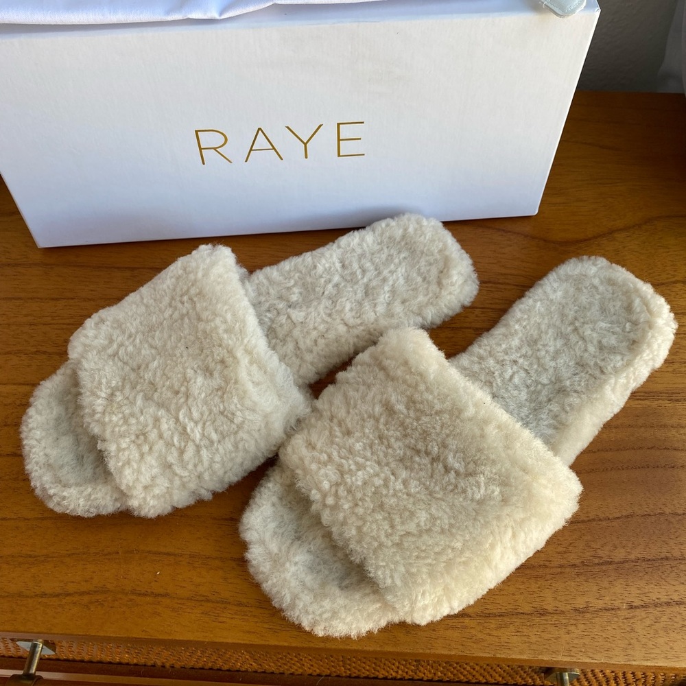 RAYE Shearling Sandals (Size 8)